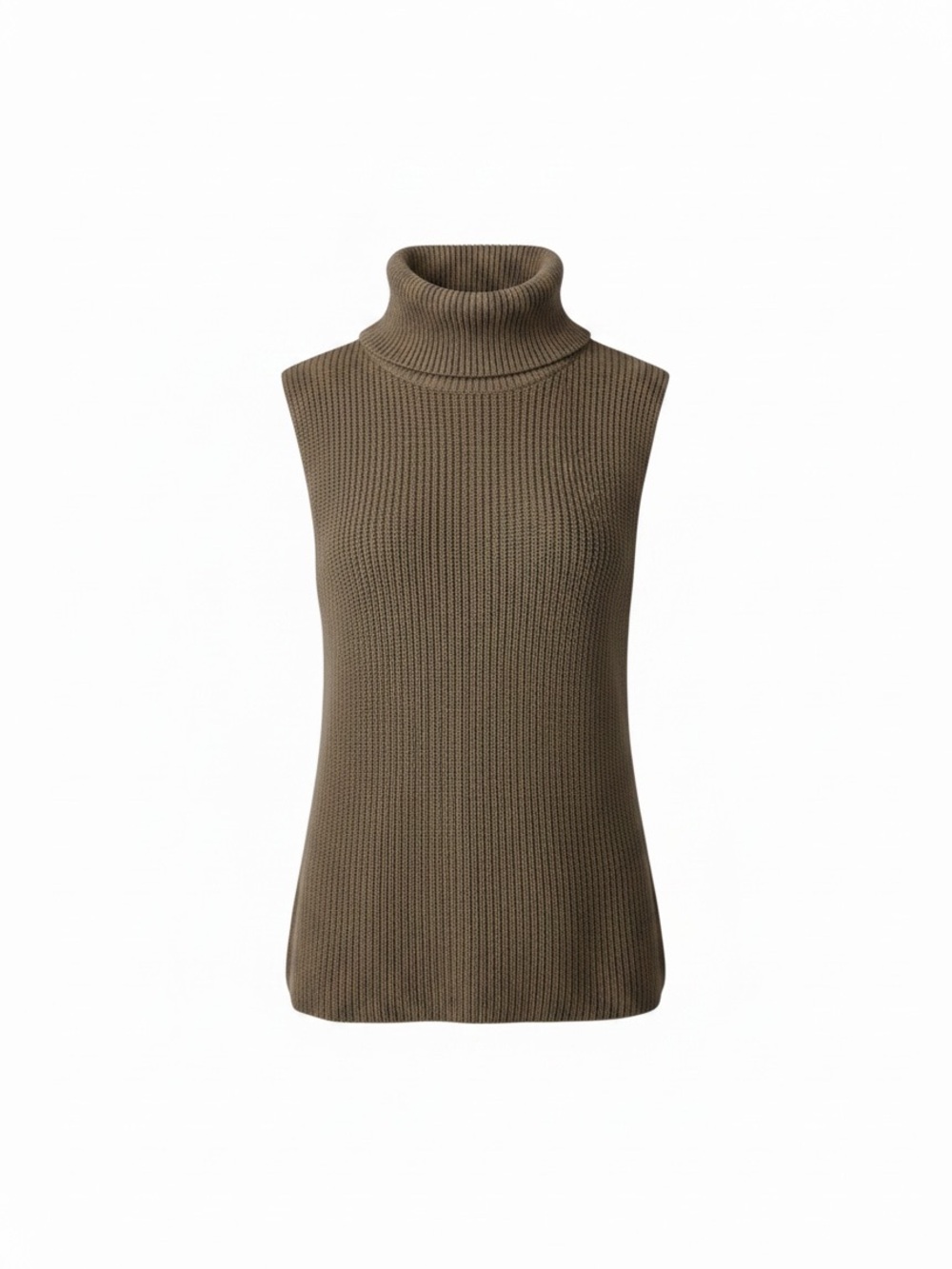 Le Lis 100% Cotton Sleeveless Turtleneck Knit -Olive Green Size Large